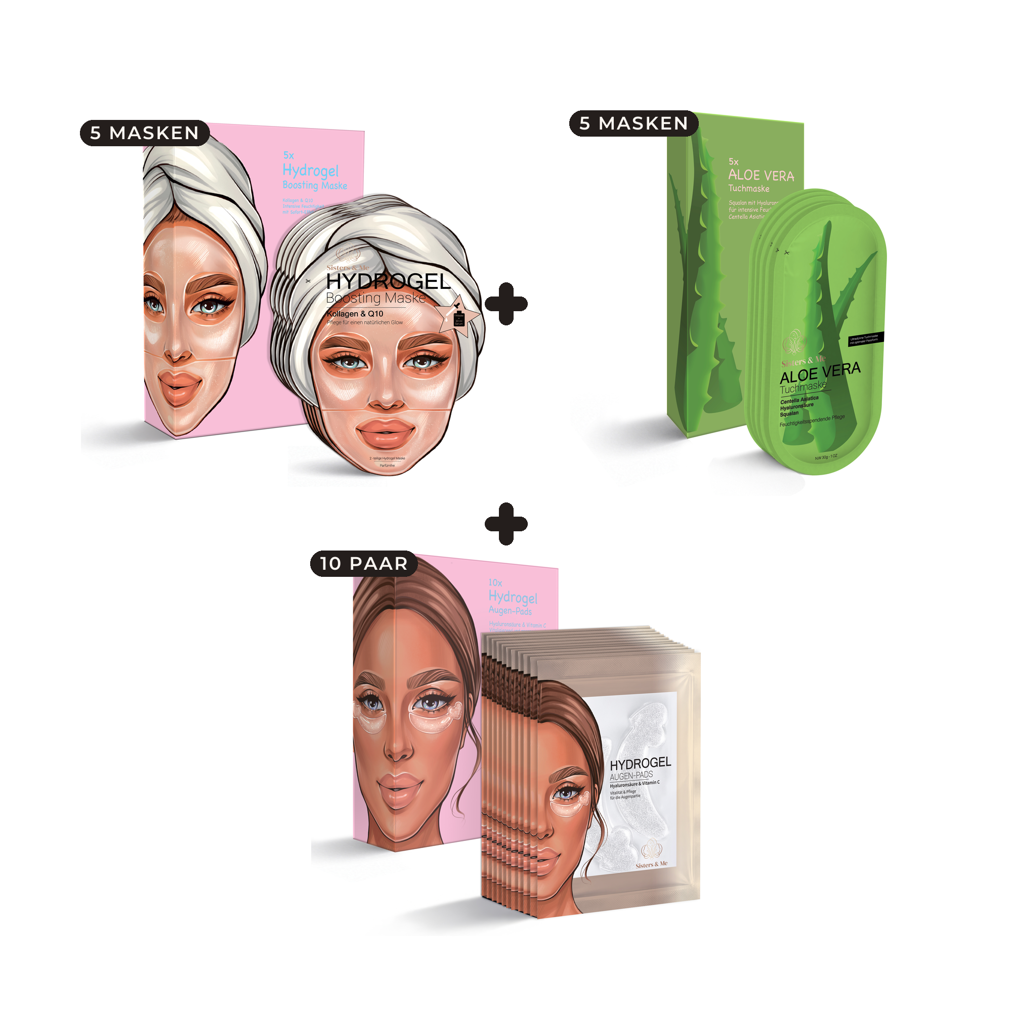 Rundum Glow Set – Maske, Tuchmaske & Augen-Pads