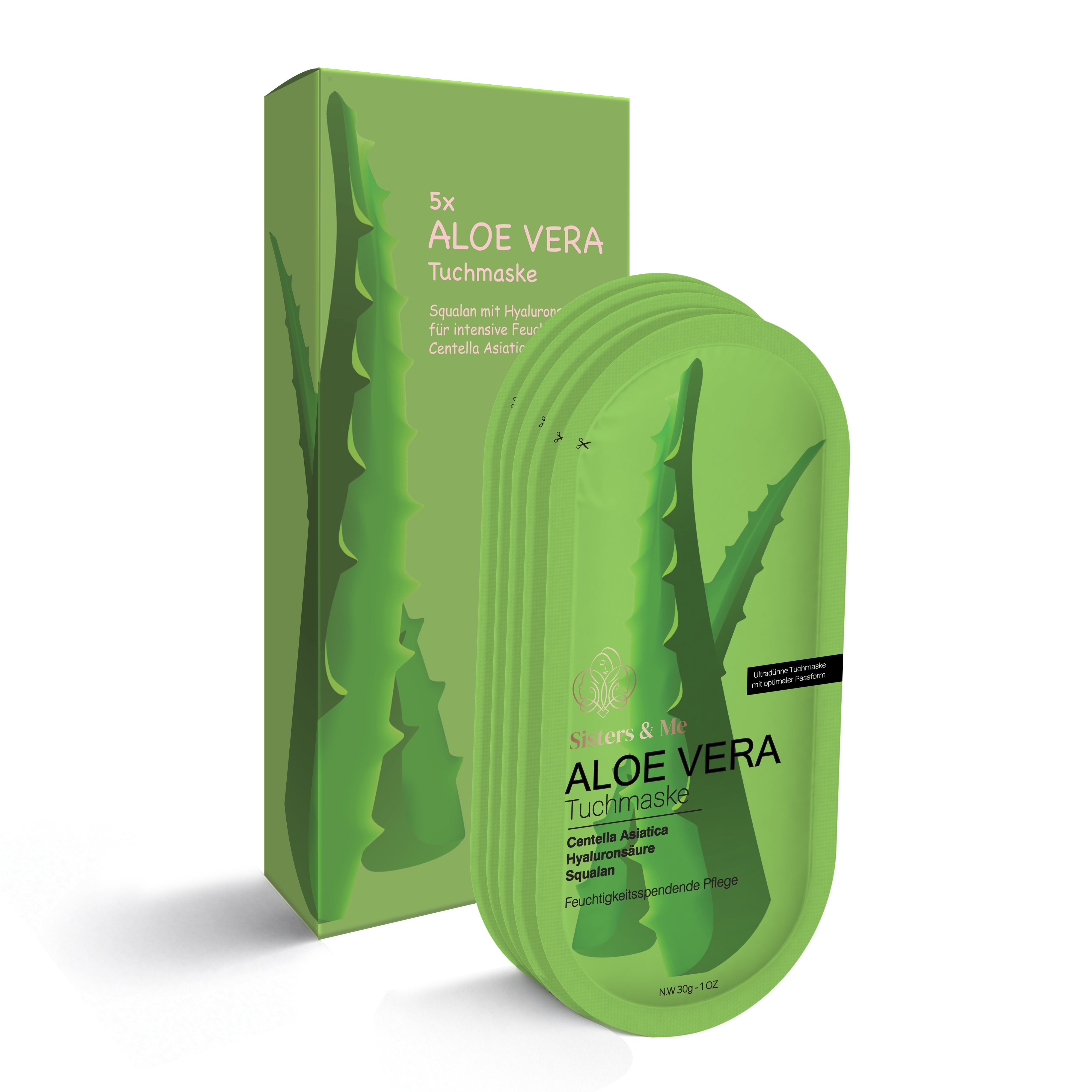 5x Aloe Vera Tuchmasken