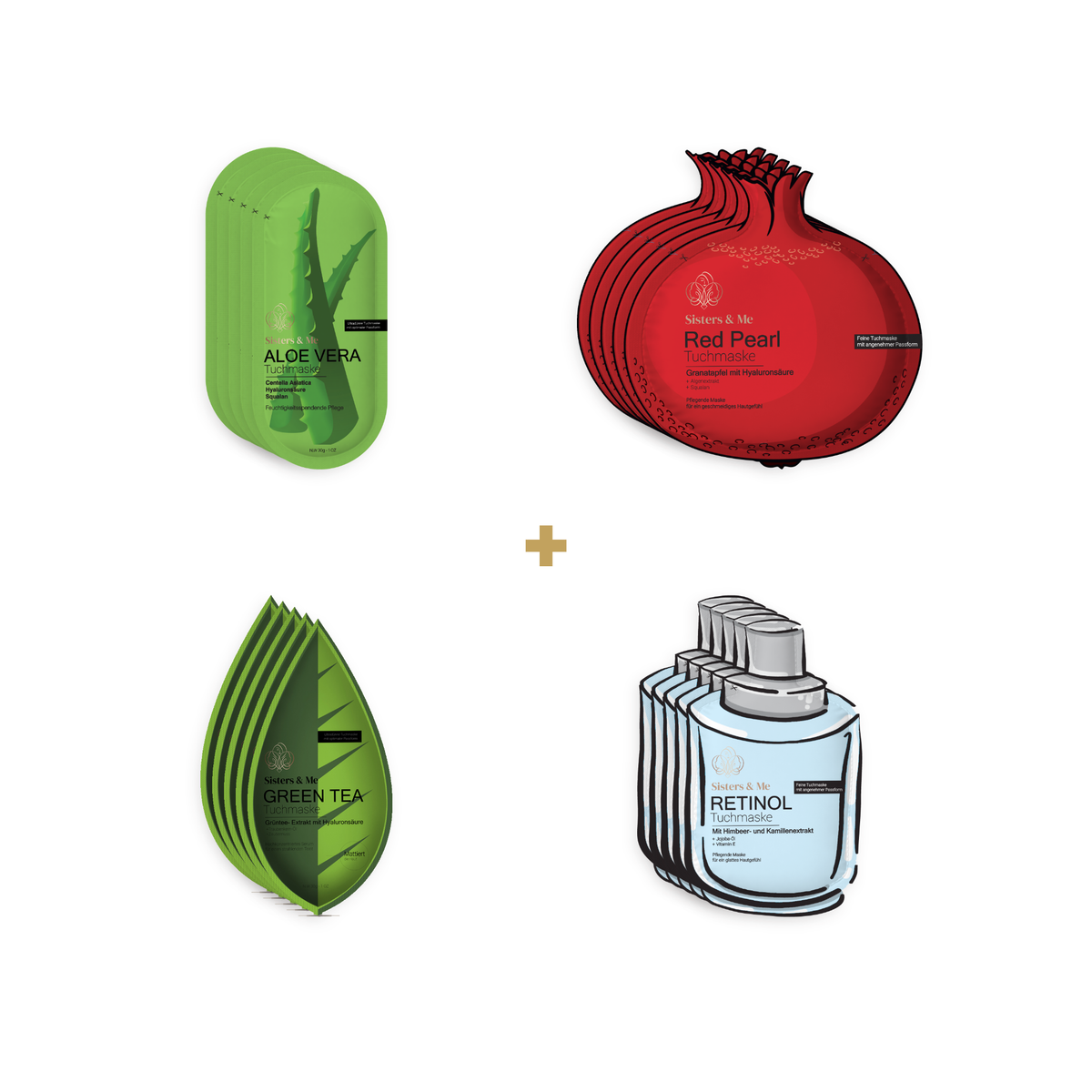 Tuchmasken Glow Bundle