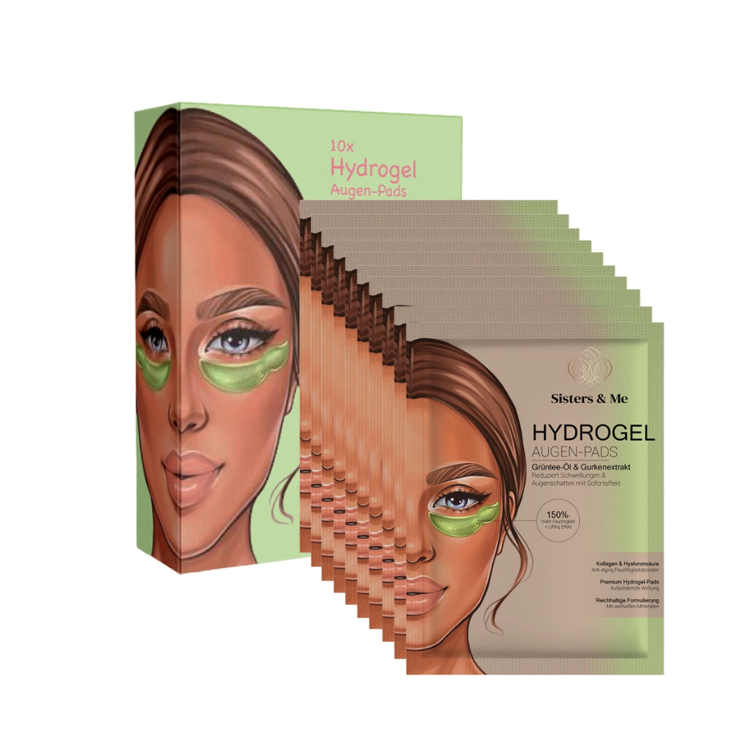 10x HYDROGEL AUGEN-PADS MIT GURKENEXTRAKT UND GRÜNTEE-ÖL