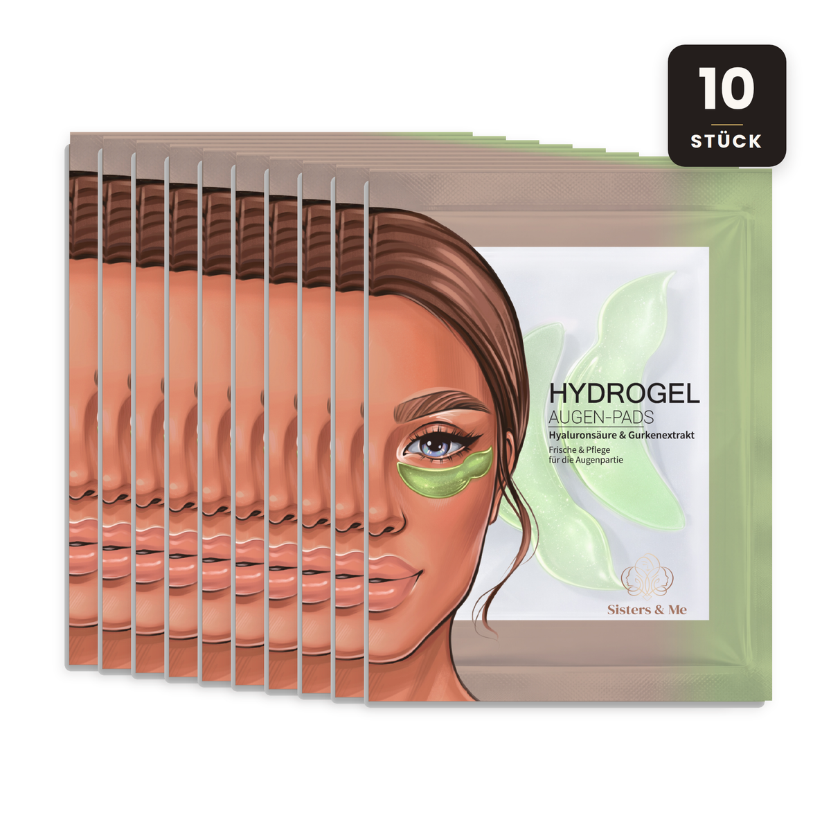 Hydrogel Augenpads mit Hyaluronsäure & Gurkenextrakt (10 Paar)