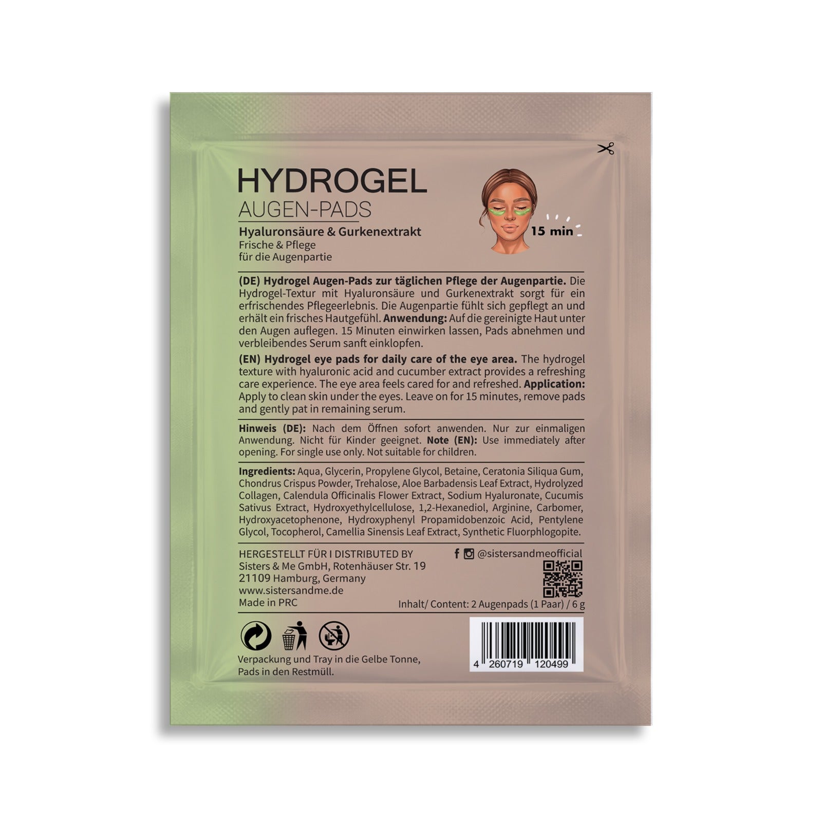 Hydrogel Augenpads mit Hyaluronsäure & Gurkenextrakt