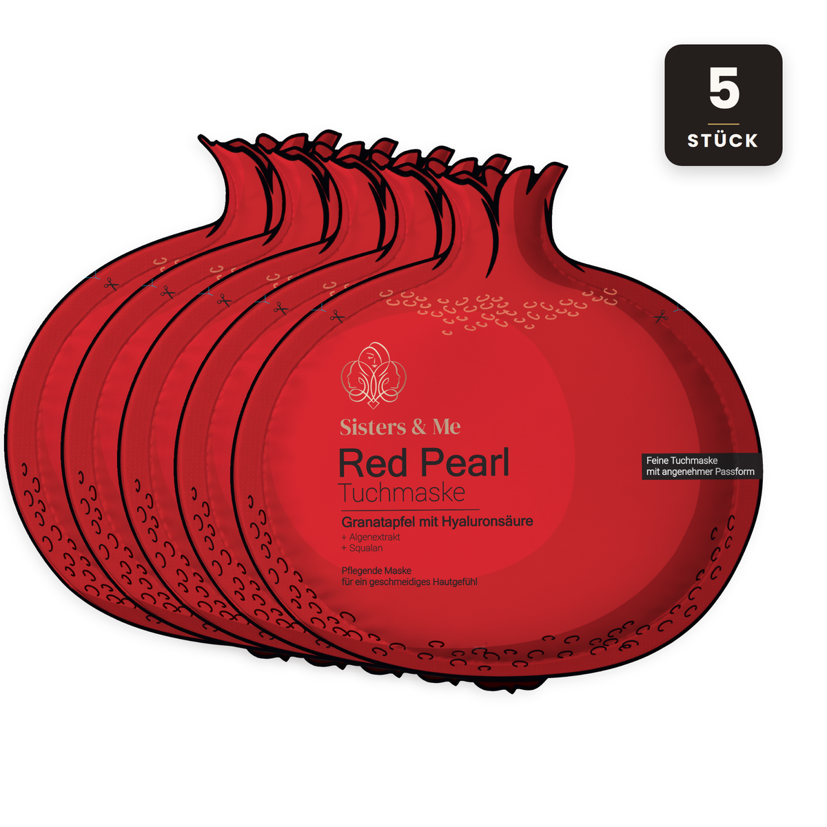 5x Granatapfel Tuchmasken