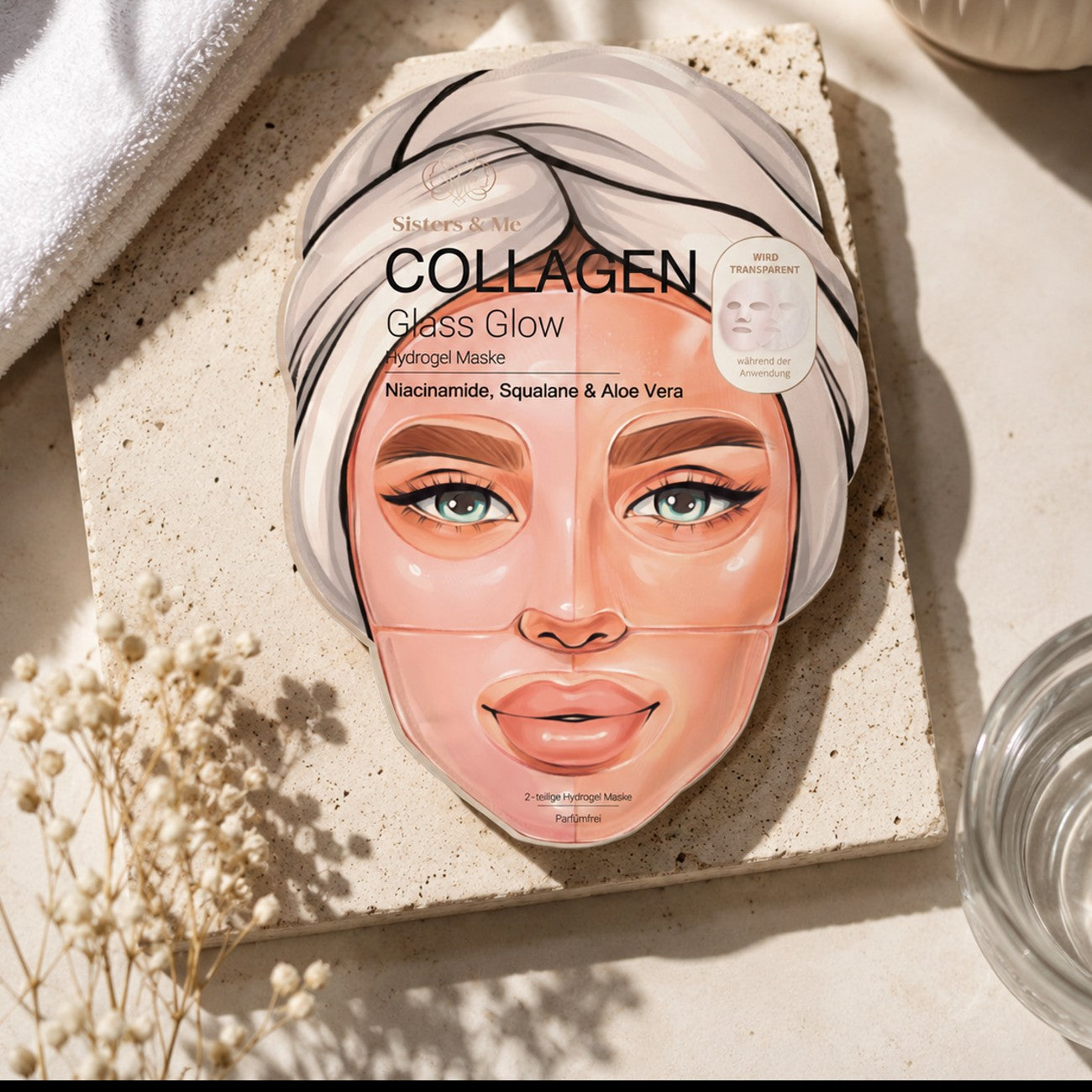 Collagen Glass Glow Hydrogel-Maske – Anwendung